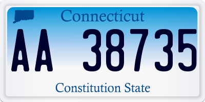 CT license plate AA38735