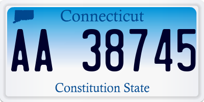 CT license plate AA38745