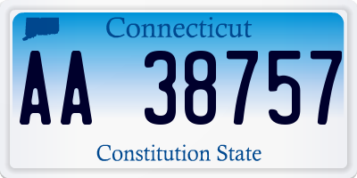 CT license plate AA38757