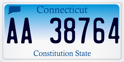 CT license plate AA38764