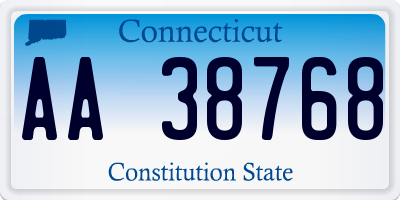 CT license plate AA38768