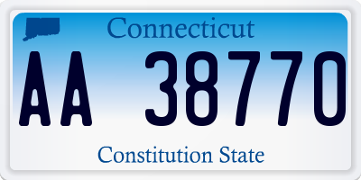 CT license plate AA38770