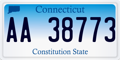 CT license plate AA38773