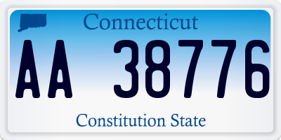 CT license plate AA38776