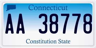 CT license plate AA38778