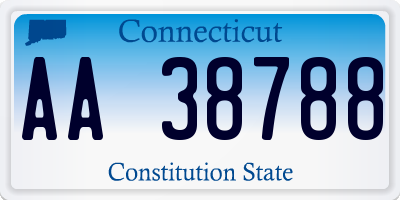CT license plate AA38788
