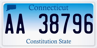 CT license plate AA38796