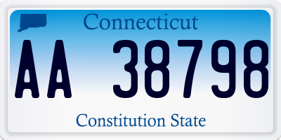 CT license plate AA38798