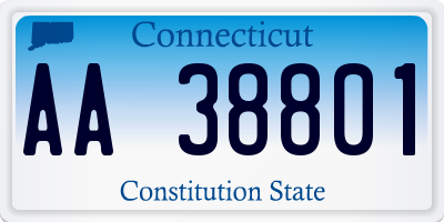 CT license plate AA38801