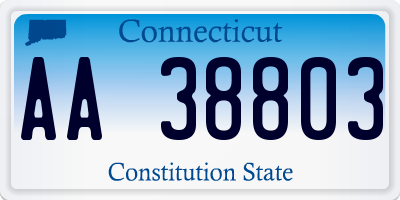 CT license plate AA38803