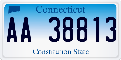 CT license plate AA38813