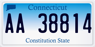 CT license plate AA38814