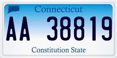 CT license plate AA38819