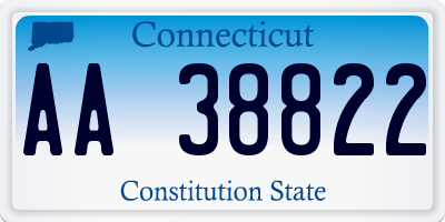CT license plate AA38822
