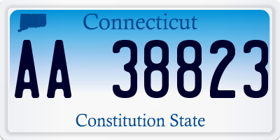 CT license plate AA38823