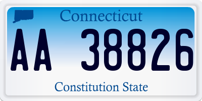 CT license plate AA38826