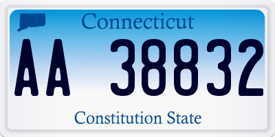 CT license plate AA38832