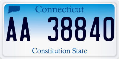 CT license plate AA38840
