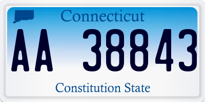 CT license plate AA38843