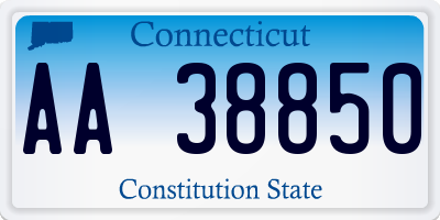 CT license plate AA38850