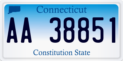 CT license plate AA38851