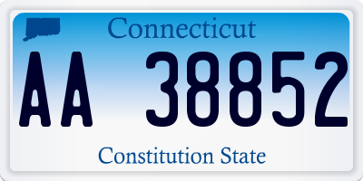CT license plate AA38852