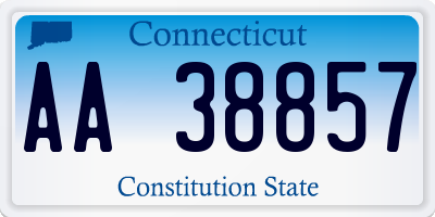 CT license plate AA38857