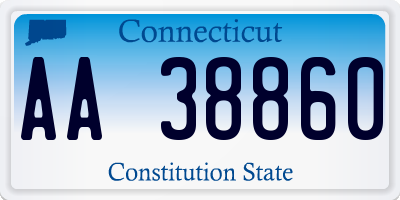 CT license plate AA38860