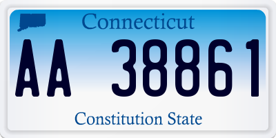 CT license plate AA38861