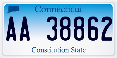 CT license plate AA38862