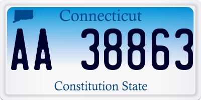 CT license plate AA38863