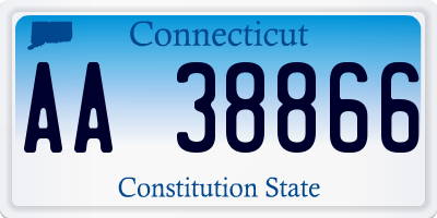 CT license plate AA38866