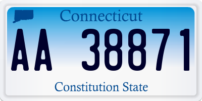 CT license plate AA38871