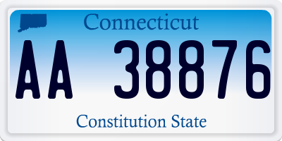CT license plate AA38876