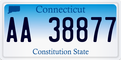 CT license plate AA38877