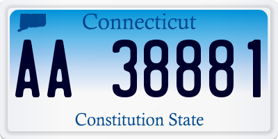 CT license plate AA38881