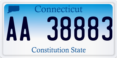 CT license plate AA38883
