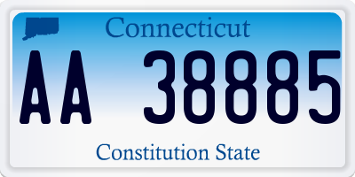 CT license plate AA38885