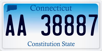 CT license plate AA38887