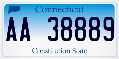 CT license plate AA38889
