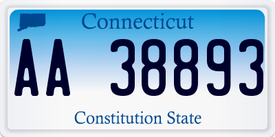 CT license plate AA38893