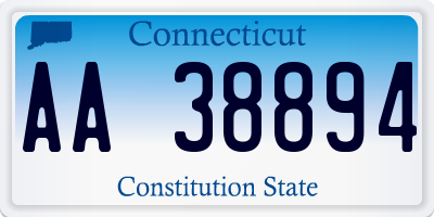 CT license plate AA38894