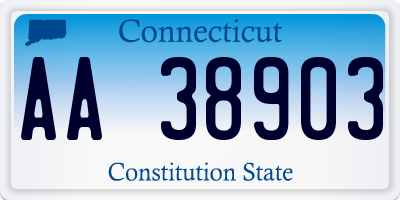 CT license plate AA38903