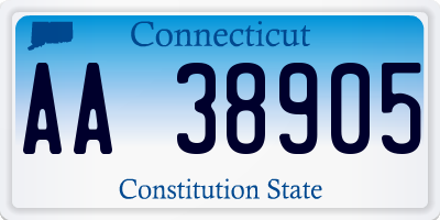 CT license plate AA38905