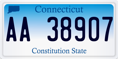 CT license plate AA38907