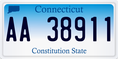 CT license plate AA38911