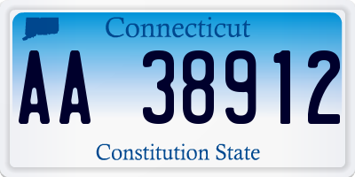 CT license plate AA38912