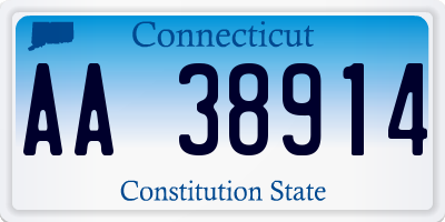 CT license plate AA38914