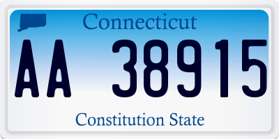 CT license plate AA38915