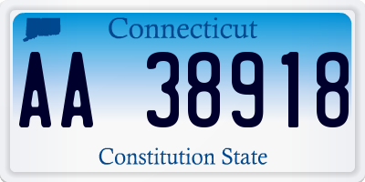 CT license plate AA38918